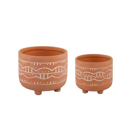 Flora Bunda&reg; Orange Navajo Footed Planter Set {1}