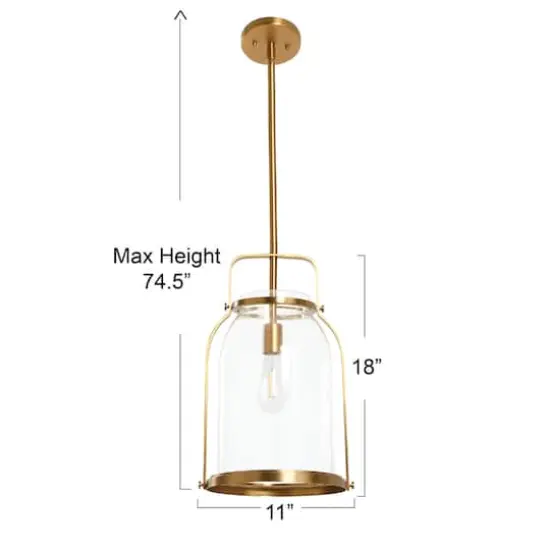 Hello Honey&reg; Robert Stevenson Lighting Channing Metal & Glass Ceiling Light Brushed Gold {6}