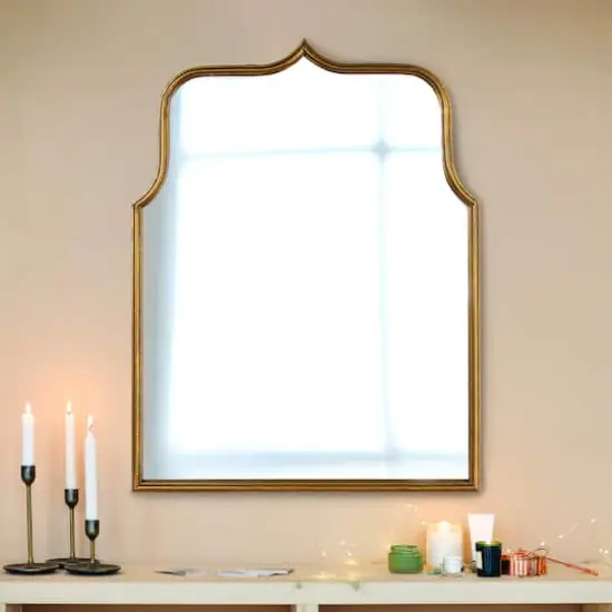 Hello Honey&reg; Antique Goldleaf Arched Floor Length Metal Framed Wall Mirror {3}