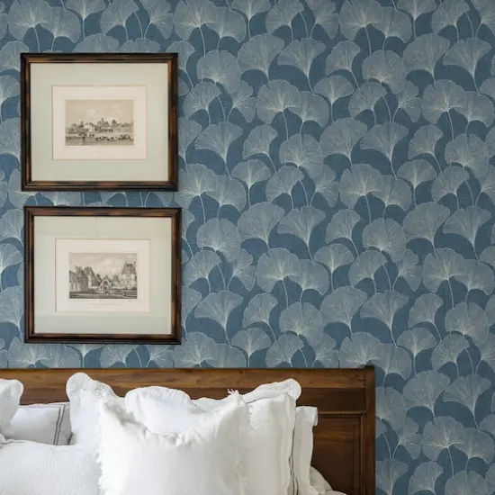 Surface Style Ginkgo Peel & Stick Wallpaper Denim {3}