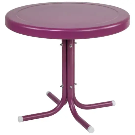 22" Purple Outdoor Retro Tulip Side Table {1}