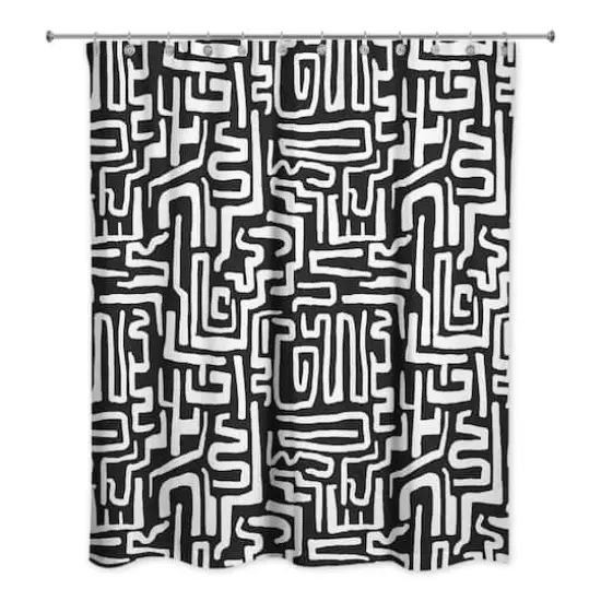 Woogly Shapes Shower Curtain Black {3}