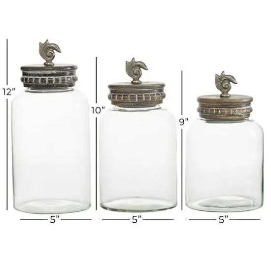 Clear Glass Decorative Jar Set {6}