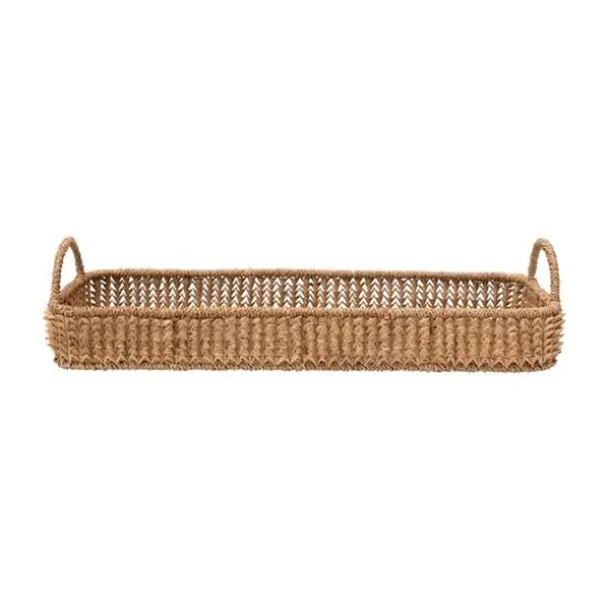 2.5ft. Natural Hand-Woven Buri Palm Tray with Handles {1}
