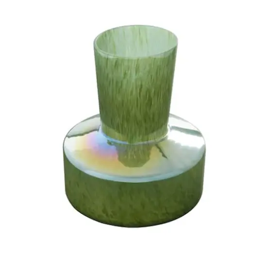 12" Jade Green Magician's Hat Modern Glass Vase {3}