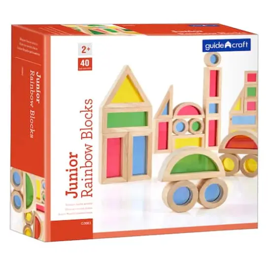 Guidecraft&reg; Junior Rainbow Blocks, 40 Pieces {1}