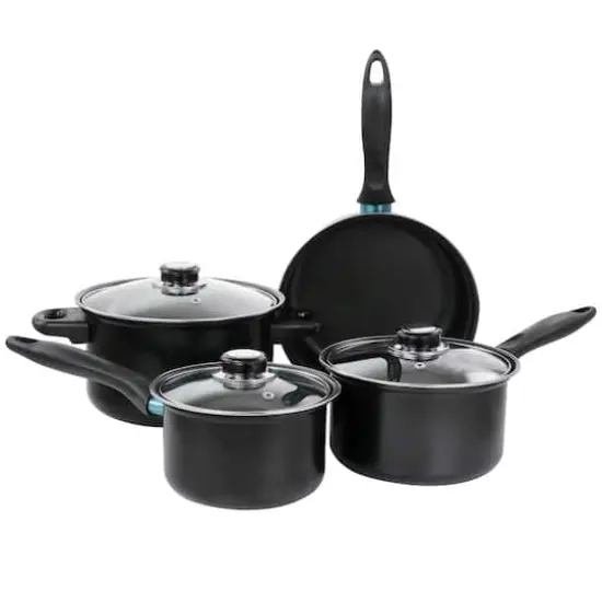Gibson Home&reg; Newton 7-Piece Black Carbon Steel Cookware Set {1}