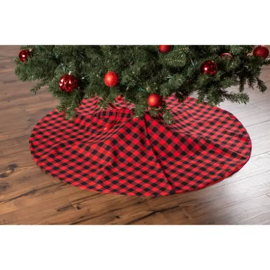 DII&reg; Red & Black Buffalo Check Holiday Tree Skirt  {6}
