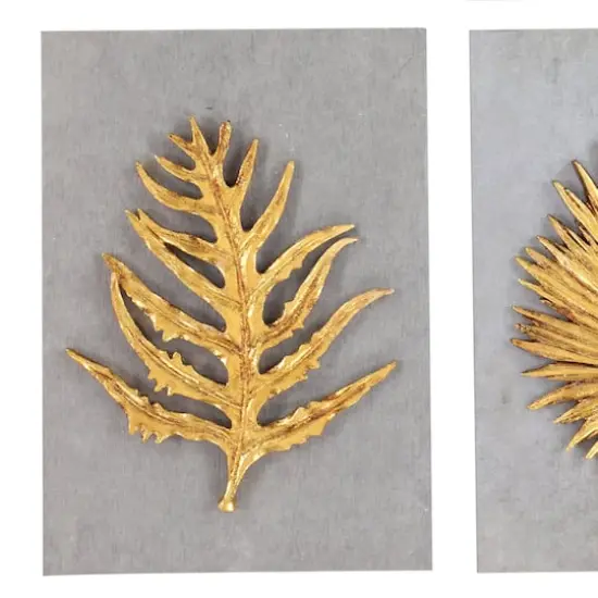 Gold Concrete Modern Floral Wall D&eacute;cor Set {6}