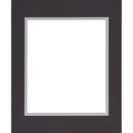 11" x 14" Charcoal Gray & Zinc Double Mat, 8" x 10" Opening Size by Studio D&eacute;cor&reg; {3}