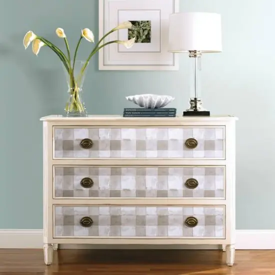 RoomMates Buffalo Plaid Peel & Stick Wallpaper Neutral {4}