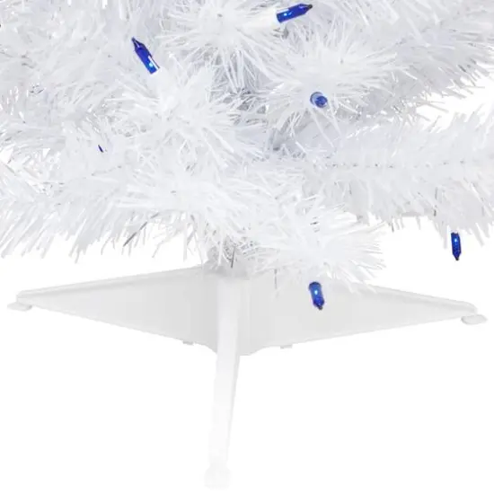 2ft. Pre-Lit White Iridescent Pine Artificial Christmas Tree, Blue Lights {6}