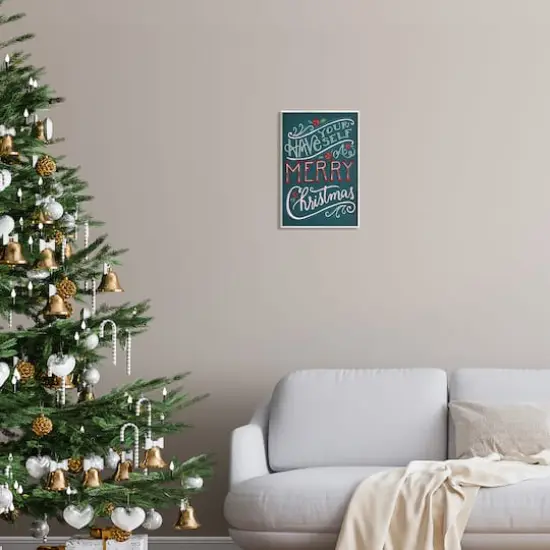 Stupell Industries Have Yourself Merry Christmas Phrase Wall Plaque Art {3}