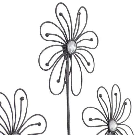40" Black Modern Floral Metal Wall D&eacute;cor {4}