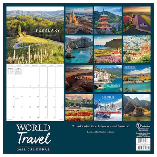 TF Publishing 2025 World Travel Wall Calendar {3}