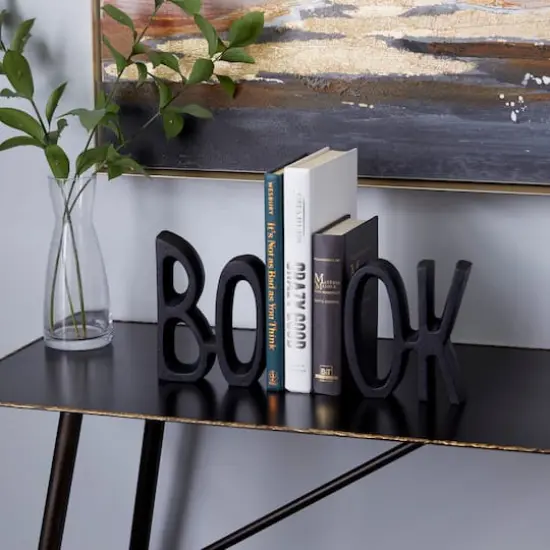 7" Black Book Aluminum Industrial Bookends {3}
