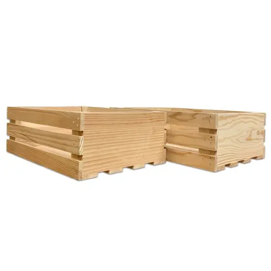 Wilson&reg; Enterprises 12" x 5" Pine Handle Crates, 2ct. {1}