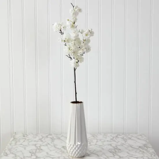 35'' Cherry Blossom Artificial Flower Spray, 3ct. White {5}