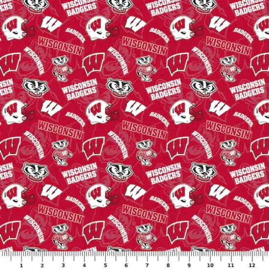 NCAA University of Wisconsin Badgers Cotton Fabric {3}