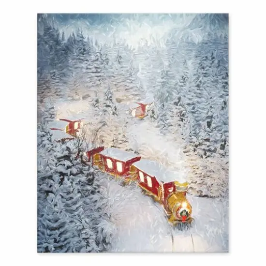 Train In The Snow 8x10 Tabletop Canvas {1}