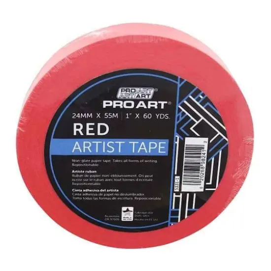 Pro Art&reg; Artist Tape, 1" x 60yd. Red {1}