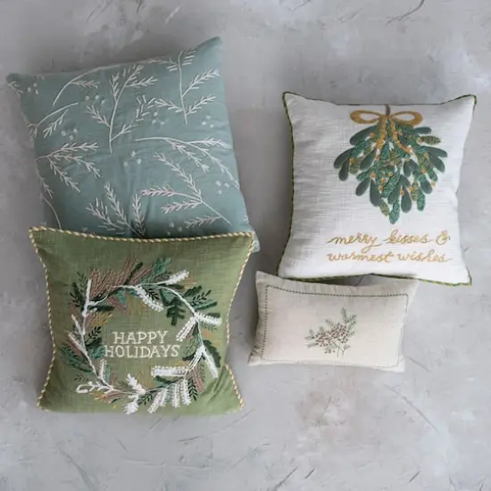 Hello Honey&reg; Botanical Embroidery with French Knots Cotton & Linen Lumbar Pillow {3}