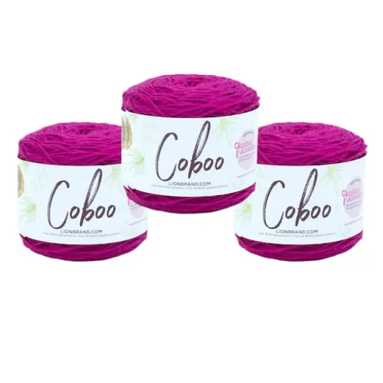 3 Pack Lion Brand&reg; Coboo&reg; Yarn Magenta {1}