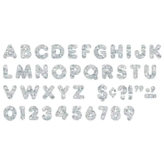 Trend Enterprises® 4" Silver Sparkle Casual Uppercase Ready Letters®, 3 Packs of 71 {3}