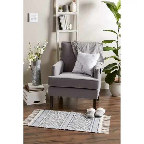 DII&reg; Diamond Textured Hand-Loomed Rug, 2ft. x 3ft. Natural and French Blue {6}