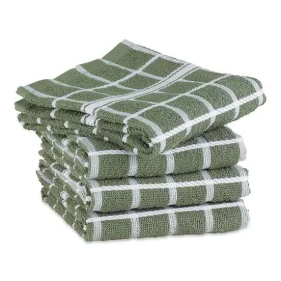 DII&reg; Solid Windowpane Terry Dishtowels, 4ct. Artichoke {5}
