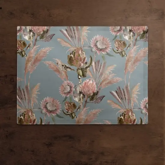 Protea Blooms Cotton Twill Placemat Blue {3}