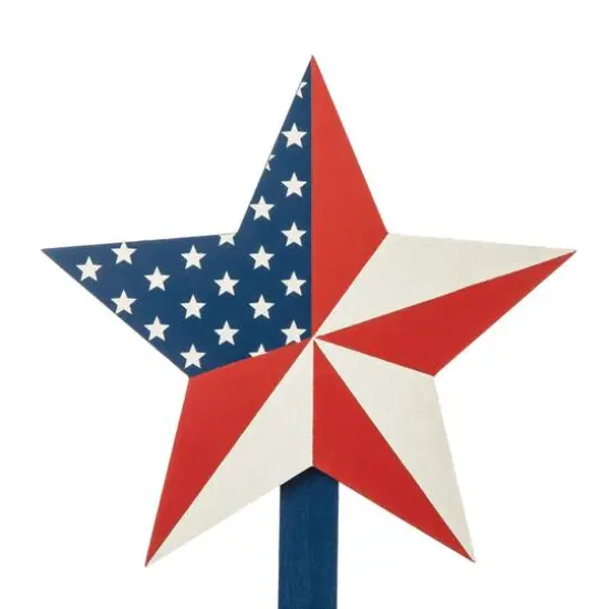 Glitzhome&reg; Wood Patriotic Star Yard Stakes, 3ct. {7}