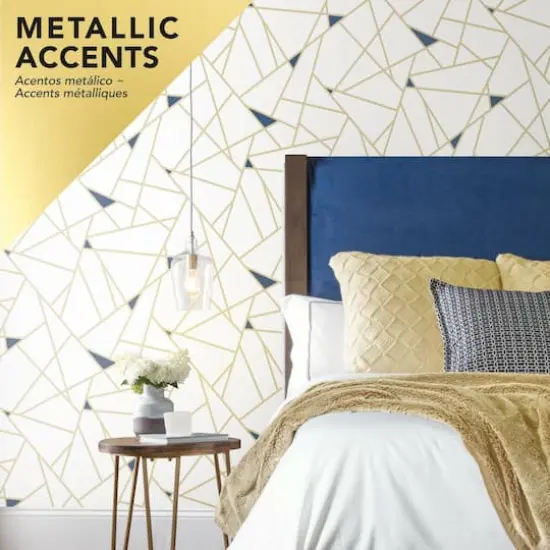 RoomMates Fracture Peel & Stick Wallpaper Gold {5}