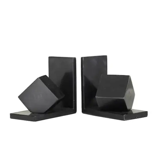 CosmoLiving by Cosmopolitan 6" Black Marble Orb Bookends Set {3}