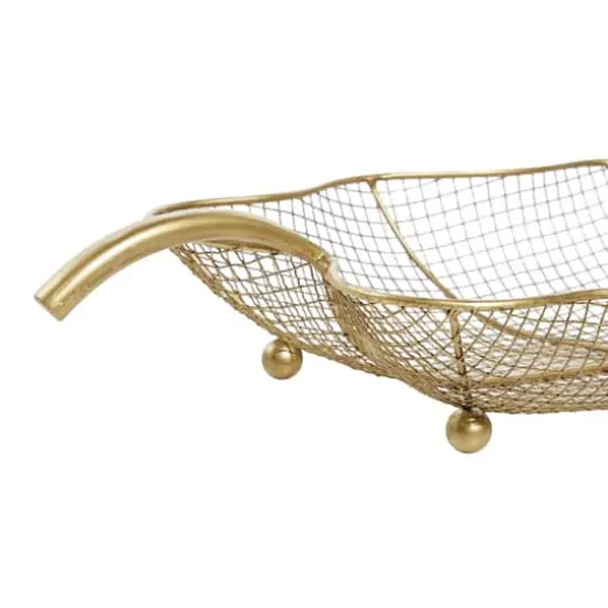 Set of 2" Gold Metal Traditional Tray 23", 19" {6}