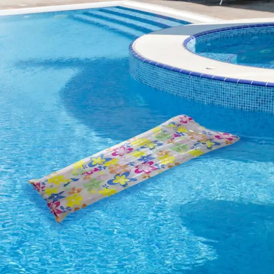 Pool Central 6ft. Multicolor Flowers Inflatable Swimming Pool Float {3}