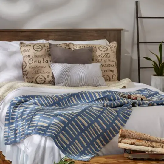 DII&reg; Stonewash Blue Urban Jacquard Throw {5}