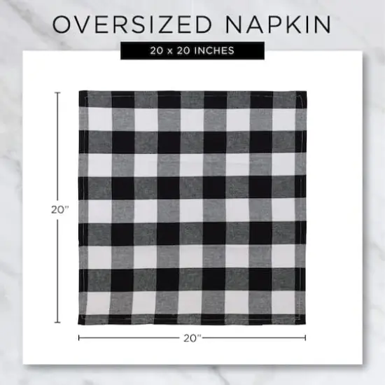 DII&reg; Black & Semi Bleached Gingham Cloth Dinner Napkins, 6ct. {4}