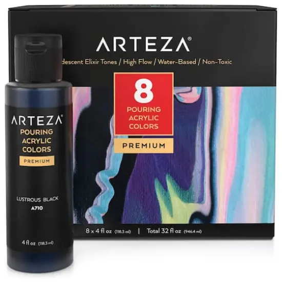 Arteza&reg; 8 Color Iridescent Elixir Tones Acrylic Pouring Paint Set {1}