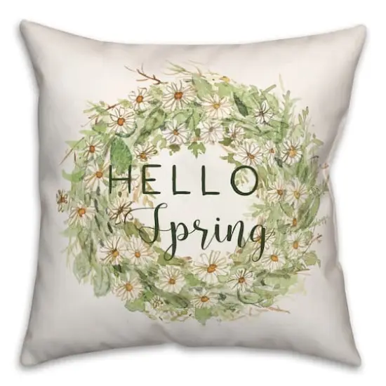 Hello Spring Daisy 18" x 18" Throw Pillow {1}