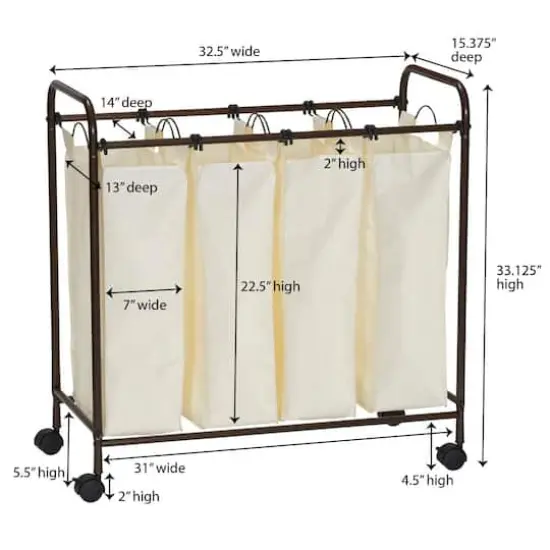 Household Essentials Rolling Laundry Sorter {4}