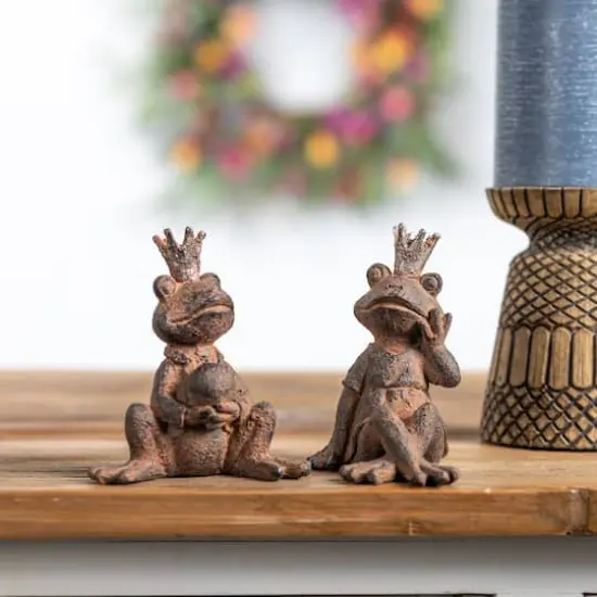Royal Sitting Frog Figurine Set {3}