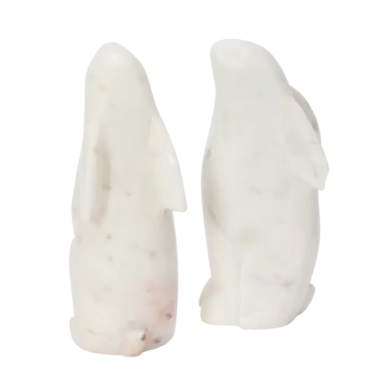 Hello Honey&reg; 6.5" White Rabbit Hand Carved Marble Bookends Set {4}