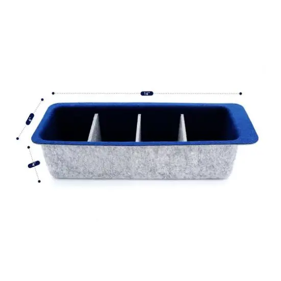 Welaxy Felt Adjustable 4 Slot Drawer Organizer Bin Navy {8}