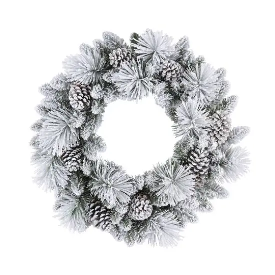 32" Flocked Berkshire Artificial Spruce Wreath {1}