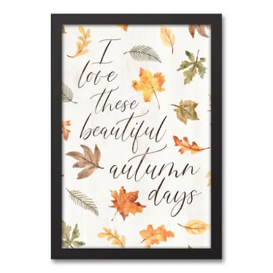These Beautiful Autumn Days Black Framed Canvas Wall Art {1}