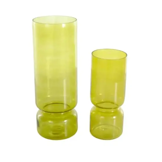Green Modern Round Glass Vase Set {7}