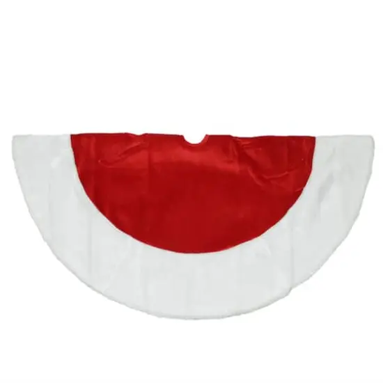 26" Red & White Velveteen Tree Skirt {1}