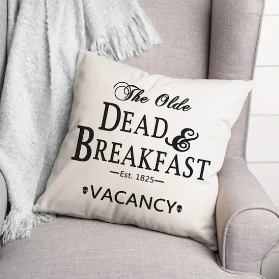 The Olde Dead & Breakfast Stripes Throw Pillow {4}