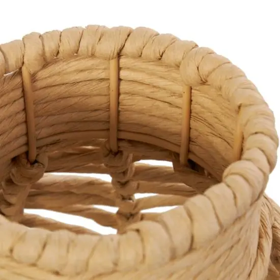 16.25" Natural Brown Chevron Weave Jute Vase {8}